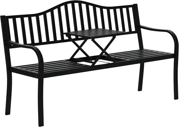 2-Sitzer Gartenbank robust Parkbank mit ausziehbarem