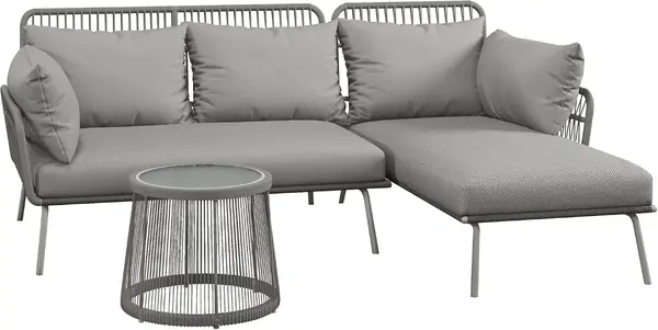 3 TLG. Rattan Gartenmöbel-Set