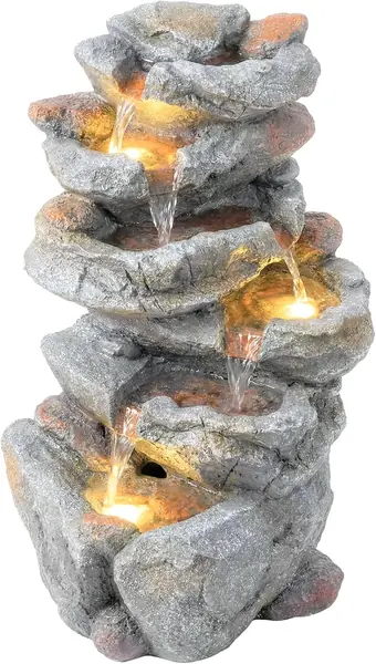 Gartenbrunnen Wasserfall 6 Stufen – Zen-Gartendekoration