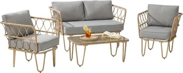 Gartenmöbel-Set – 4-teilig, Hartglas