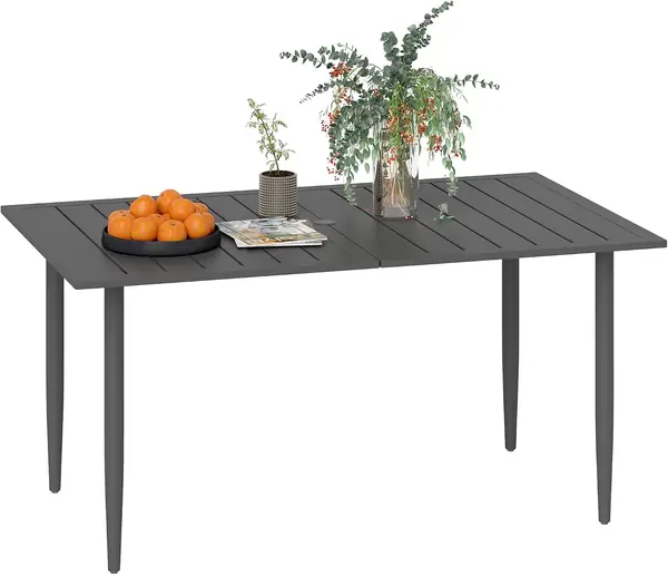 Gartentisch 150x90cm – Wetterfest Balkontisch aus Stahl