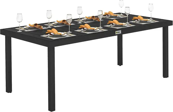 Gartentisch Aluminium 190x90 cm Wetterfest Buffettisch