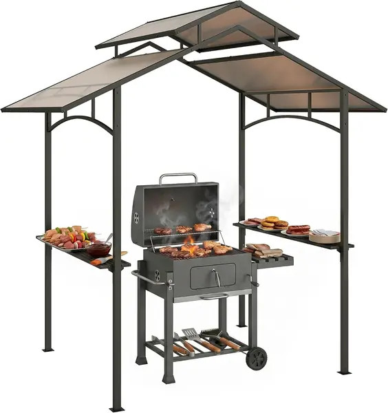 Grillpavillon mit Flammschutzdach BBQ-Pavillon mit 2