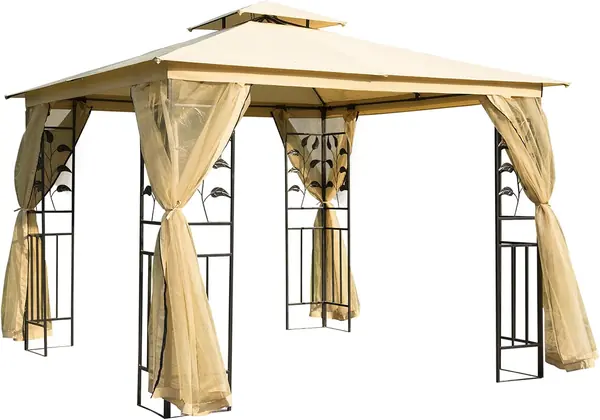 Luxus Pavillon 3x3 m Gartenpavillon mit Doppeldach