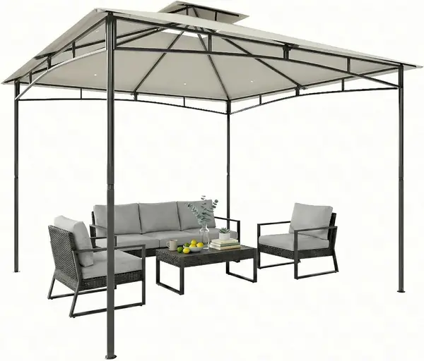 Pavillon 3x3m Stabil Wasserabweisend Winterfest