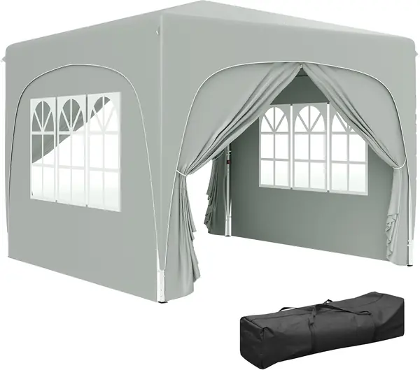 Pavillon 3x3m – UV Schutz 50+, Hellgrau