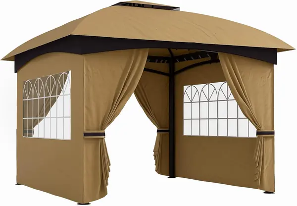 Pavillon ca. 3 – Doppeldach, für Garten Beige