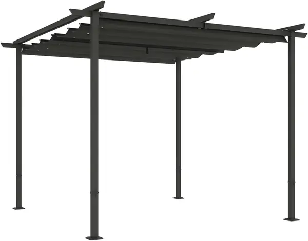 Pergola 3x3m Garten Pavillon Terrassendachung aus Metall
