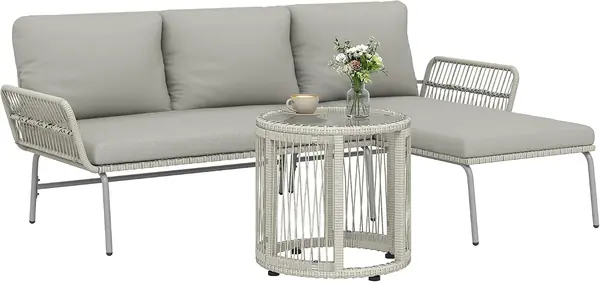 Polyrattan Gartenmöbel Set 3-teilig