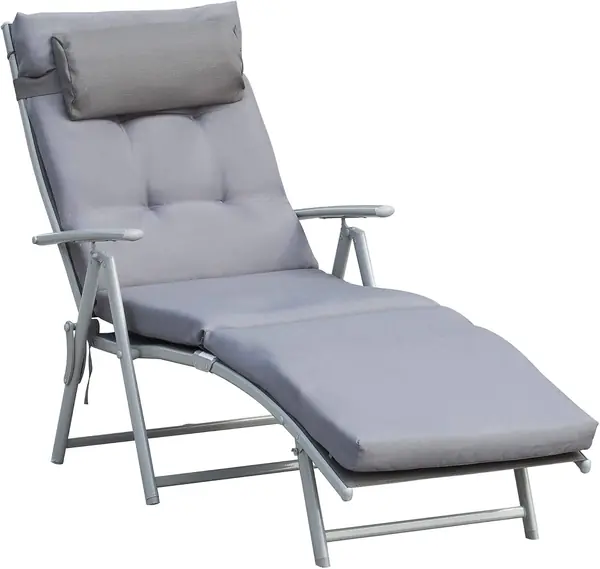 Sonnenliege klappbar Strandliege mit Kopfkissen
