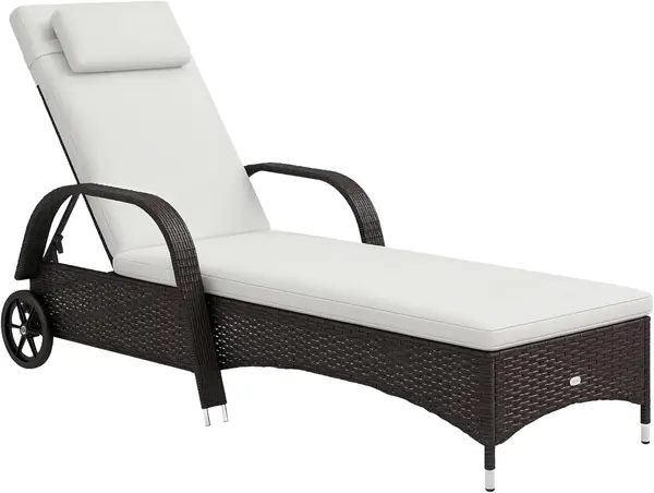 Sonnenliege Polyrattan Gartenliege mit 5-Fach