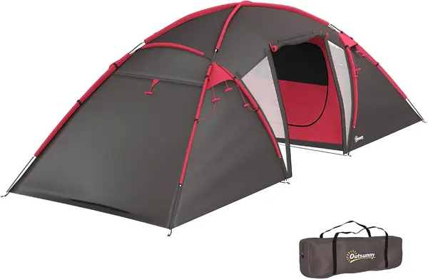 Tunnelzelt – Campingzelt für 4-6 Personen, mit 3 Räumen